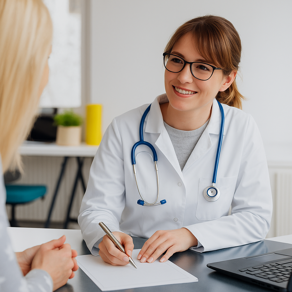 Moderne Arztpraxis mit digitaler Patientenreise